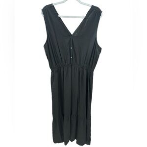 NWT GAP Maxi Tiered Sleeveless Black Dress Size: XL